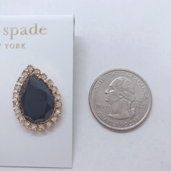 Kate Spade KS Pave Teardrop Navy Balloon Earrings - Picture 5 of 8